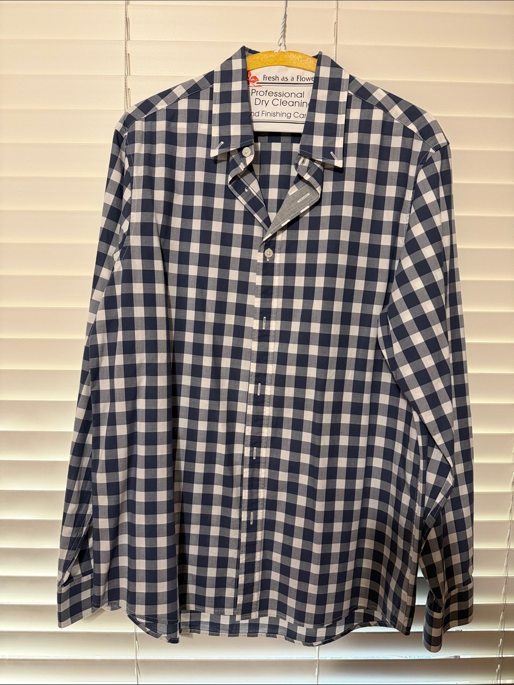 MICHAEL KORS - MEN’S CHECKERED BUTTON UP LONG SLEEVE SHIRT - SIZE M